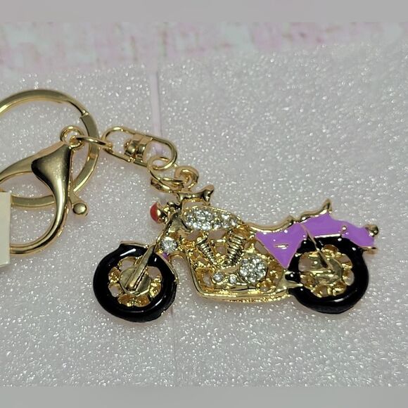 Austrian Crystal Motorcycle Keychain - Picture 12 of 12